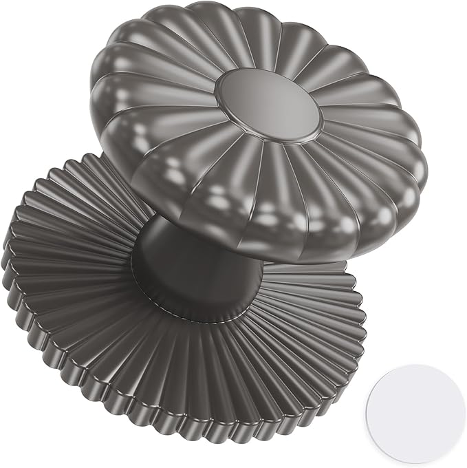 Self Adhesive Drawer Knobs, Self Stick Door Pull Handles, Zinc Alloy No Drilling Cabinet Knobs for Drawer, Closet, Window, Dresser, Sliding Barn/Glass Shower/Balcony Door (1, Grey)