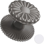 Self Adhesive Drawer Knobs, Self Stick Door Pull Handles, Zinc Alloy No Drilling Cabinet Knobs for Drawer, Closet, Window, Dresser, Sliding Barn/Glass Shower/Balcony Door (1, Grey)