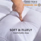 Mattress Pad Queen Size - Soft Comfort Mattress Cover, Quilted Fitted Mattress Topper with Anchor Bands Fits 8-21 Inch Mattress, Breathable Fluffy Pillow Top