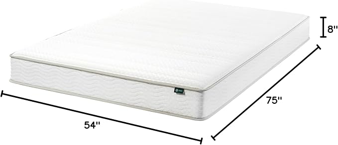 ZINUS 8 Inch Foam and Spring Hybrid Mattress [New Version], Full, Fiberglass free, Medium Firmness, Durable Support, Certified Safe Foams & Fabric, Mattress in A Box
