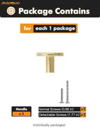 2 Pack Brushed Gold Cabinet Knobs Brass Flat Drawer Pulls Kitchen Cupboard Bathroom Dresser Cabinet Hardware Handles Zinc Alloy