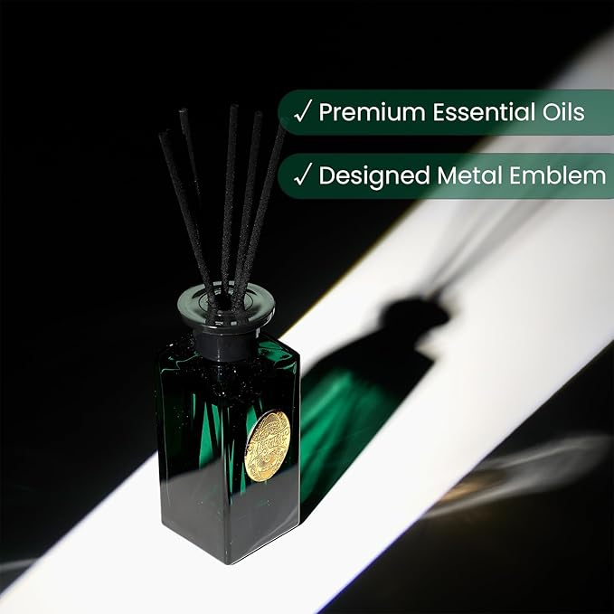 M&SENSE 6.3 oz Large Reed Diffuser Set | Forset Scent Oil Diffuser with Sticks | Hotel Collection Non-Toxic Essential Oil |for Bedroom Bathroom Living Room