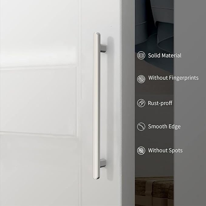 10 Pack 10 Inch(254mm) Kitchen Cabinet Handles Brushed Satin Nickel Cabinet Pulls Kitchen Cabinet Hardware Drawer Pulls for Cupboard Wardrobe