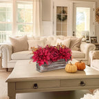 DILATATA Fall Decor Autumn Harvest Floral Centerpiece with Artificial Peony Chrysanthemum Hydrangea Flowers Berries Arrangement for Thanksgiving Party Mantel Fall Decor