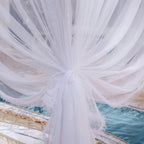 4 Corners Princess Bed Curtain Canopy Canopies for Girls Boys Adults Bed Gift Bedroom Decoration (Full, White)
