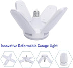 (2 Pack) LED Garage Lights, 60W Trilights Ceiling, High Low Bay Deformable Adjustable 4 Led Light Bulbs 6000LM 6000K, Screw in Tribright Garage Lighting Fixture,CRI80 Daylight