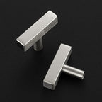 1 Pack Silver Cabinet Knobs - Sqaure Bar Cabinet Pulls Brushed Nickel Knobs for Kitchen Cabinet Drawer Stainless Steel Dresser Knobs for Cabinet Hardware 2in Length Single Hole