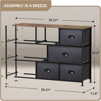 Sorbus Dresser with 8 Drawers - Chest Organizer Unit with Steel Frame Wood Top & Handle Easy Pull Fabric Bins for Clothes - Wide Storage Furniture for Bedroom, Hallway, Living Room, Nursery & Closet