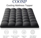 COONP Queen Mattress Topper, Extra Thick Pillowtop, Cooling Plush Mattress Pad Cover Bed Topper Protector with 8-21 Inch Deep Pocket (Black, Queen)