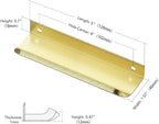 Ravinte Hardware 10 Pack Gold Cabinet Handles, 5 Inch (128mm) Finger Edge Pulls, 4 Inch Hole Center, Finger Pulls for Cabinets
