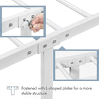 Yaheetech Metal Twin Size Bed Frame, Platform Bed Frame, Mattress Foundation with Curved Design Headboard & Footboard, NO Box Spring Needed, Heavy-Duty Support, Easy Assembly, Twin, White