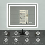 48"x 36" LED Bathroom Mirror with Lights, Double Lighting Sources Dimmable, Backlit + Front Lit, Anti-Fog, Lighted Bathroom Vanity Mirror for Wall(Horizontal/Vertical)