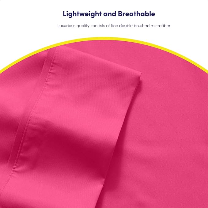 King Size Bed Sheets - 6 Piece 1500 Supreme Collection Fine Brushed Microfiber Deep Pocket King Sheet Set Bedding - 2 Extra Pillow Cases, Great Value, King, Fuschia