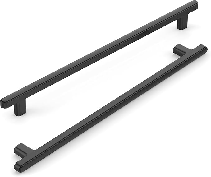 10 Pack 10 Inch(254mm) Kitchen Cabinet Handles Matte Black Cabinet Pulls Kitchen Cabinet Hardware Drawer Pulls for Cupboard Wardrobe