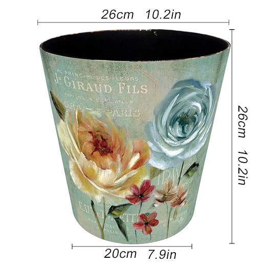 10L/2.64 Gallon PU Leather Trash Can, Decorative Waterproof Wastebasket Dustbin Garbage Bin for Home Office Bathroom - Gardening 1