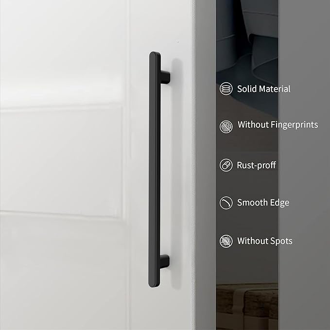 10 Pack 7.5 Inch(192mm) Kitchen Cabinet Handles Matte Black Cabinet Pulls Kitchen Cabinet Hardware Drawer Pulls for Cupboard Wardrobe