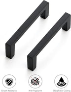 Ravinte 25 Pack Matte Black Cabinet Pulls, 3 Inch (76mm) Hole Center Slim Kitchen Handles, Square Drawer Pulls for Cabinets & Cupboards, Hardware