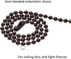 SmoTecQ Ceiling Fan Pull Chain, 120" Rust Proof Copper 3mm Beaded Extension Chains with 12 Matching Connectors, Bronze