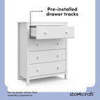 Storkcraft Alpine 4 Drawer Chest (White) – GREENGUARD Gold Certified, Dresser For Nursery, 4 Drawer Dresser, Kids Dresser, Nursery Dresser Drawer Organizer, Chest of Drawers