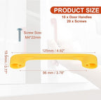 uxcell 10 Pack Plastic Cartoon Drawer Pulls, 5" ABS Closet Wardrobe Door Handle Furniture Accessory for Home Kitchen Cupboard, Yellow