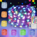 24 Multi Color Changing Fairy Lights USB Powered with Remote Control, 33ft 100 RGB LED Bright Silver Wire Starry String Lights for Christmas Tree, Wedding Party, Indoor, Garden, Bedroom Holiday Décor