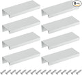 uxcell Cabinet Finger Edge Pull, 8pcs 80mm / 3.15" Aluminum Alloy Back Mount Hidden Cabinet Pulls Concealed Handle for Home Kitchen Drawer Cabinet, Silver