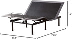 Lucid L150 Adjustable Base – Bed Frame with Head and Foot Incline – Wireless Remote Control – Premium Quiet Motor, Queen size
