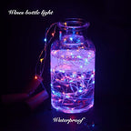 YJFWAL Wine Bottle Lights with Cork, Cork Shape Silver Copper Wire Fairy Mini String Lights, 24 Pack 20LED Battery Operated for Jar DIY, Party, Wedding, Christmas, Halloween, Bar Decor (Multicolor)