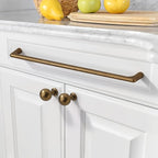 Amerdeco 10 Pack Antique Brass Cabinet Pulls 10 Inch(320MM) Hole Centers Kitchen Vintage Retro Cabinet Handles Hardware for Cabinets Cupboard Handles ZH0041