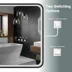 28x36 Inch LED Bathroom Mirror with Lights, Black Metal Framed LED Mirror for Bathroom, 3 Colors and Stepless Dimmable Wall Mounted Lighted Bathroom Vanity Mirror, Anti-Fog, Memory