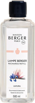 Maison Berger - Liliflora - Lampe Berger Fragrance Refill Oil for Home Diffusers - Luxury Air Freshener with Magnolia, Orange Blossom & Vanilla Notes - 16.9 Fl Oz (500ml)