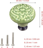 HUAMULAN 15 PCS Cabinet Knobs Glossy Ceramic Dresser Mushroom Table Drawer Cupboard Pull Furniture DIY Wardrobe Solid Color Vintage Handle,with 3 Size Mounting Screws