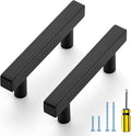Ravinte Black Cabinet Handles 10 Pack 2-1/2 inch Matte Black Square Cabinet Pulls Black Kitchen Hardware 4 inch Overall Length Black Kitchen Drawer Pulls