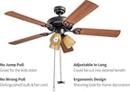 Ceiling Fan Pull Chain,24Inch Extra Long with Decorative Frosted Glass Bulb and Fan Cord,Fit All Standard 3mm Diameter Ceiling Fans(Dark Antique)