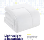 King Size Comforter Set with Sheets - 7-Piece Bedding Collection - 1 Comforter, 1 Fitted Sheet, 1 Flat, 4 Pillowcases - Deep Pocket - Soft & Breathable Premium Quality - Ideal for All Seasons, White