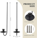 Wall Candle Holder Set of 2, Stylish Black Metal Wall Mount Candle Sconces, Modern Wall Decoration for Living Room, Farmhouse, Fireplace, and Weddings