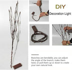 DK177 4 Pack Led Branch Light Battery Operated Lighted Branch Vase Filler Willow Tree Artificial Little Twig Power Brown 30 Inch 20 LED for Home Romantic Decoration, Warm White