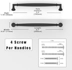 10 Pack Matte Black Cabinet Pulls 7.5 Inch(192mm) Kitchen Cabinet Handles Solid Zinc Alloy Cabinet Hardware Drawer Pulls