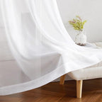 NICETOWN White Sheer Curtains 80 inches Long for Doorway, Grommet Voile Sheer with Light Filtering Window Treatments Elegant Door Curtains for Nursery/Bedroom, W42 x L80, 2 Panels