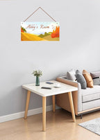 Personalized Name Sign Landscape Painting Decor For Girls Room and Baby Nursery Kids Bedroom Wood Plaque Hanging Wall Art Decor