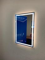 Fab Glass and Mirror Anti-Fog Dimmable Backlit and Front lit LED Bathroom Wall Mirror with Memory Function Rectangular Frameless LED Mirror 30L X 20W Clear