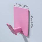 DELITON Cute Kids Wall Hooks & Towel Hooks - Sticky Hooks Light Pink for Hanging Towels, Robe, Coat, Bathroom Decor Organizer