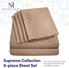 King Size Bed Sheets - 6 Piece 1500 Supreme Collection Fine Brushed Microfiber Deep Pocket King Sheet Set Bedding - 2 Extra Pillow Cases, Great Value, King, Taupe