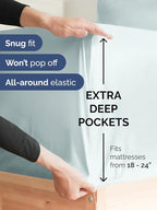 Extra Deep Twin XL Sheet Set - 4 Piece Breathable & Cooling Sheets - Hotel Luxury Bed Sheets Set - Easy & Secure Fit - Soft, Wrinkle Free & Comfy Sheets Set - Ice Blue Sheet Set w/Extra Deep Pockets