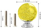 12 Pcs 30mm Round Shape Bubble Crystal Glass Cabinet Knobs with Screws Drawer Knob Pull Handle Used for Kitchen, Dresser, Door, Cupboard (Yellow)