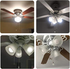 SmoTecQ Ceiling Fan Pull Chain, 24-inch Extra Long Extension Cord - Silver