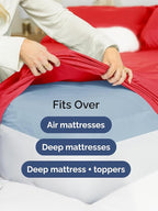 Extra Deep King Sheet Set - 6 Piece Breathable and Cooling Sheets - Hotel Luxury Bed Sheets Set - Easy & Secure Fit - Soft, Wrinkle Free and Comfy Sheets Set - Red Sheet Set with Extra Deep Pockets