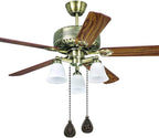 Bronze Ceiling Fan Pull Chain Set, Decorative Pull Chain Pendant Extension, 12 Inches Lighting & Fan Beaded Ball Fan Pull Chain Extender with Connector (2 Pack)
