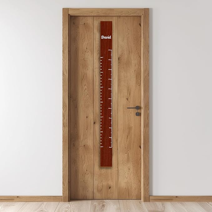 Personalized Growth Chart for Wall, Wooden Height Chart for Kids, Cute Height Measurement for Child/Girls/Boys, Baby and Toddler's Playroom/Kid's Room/Nursery Decor, Ruler