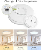 6PACK Flush Mount LED Ceiling Light Fixture White, 12Inch 28Watt, Dimmable & 3000K-4500K-6000K 3 Color Selectable Ceiling Lamp 3200LM Low Profile Ceiling Light for Kitchen Bedroom Hallway Porch